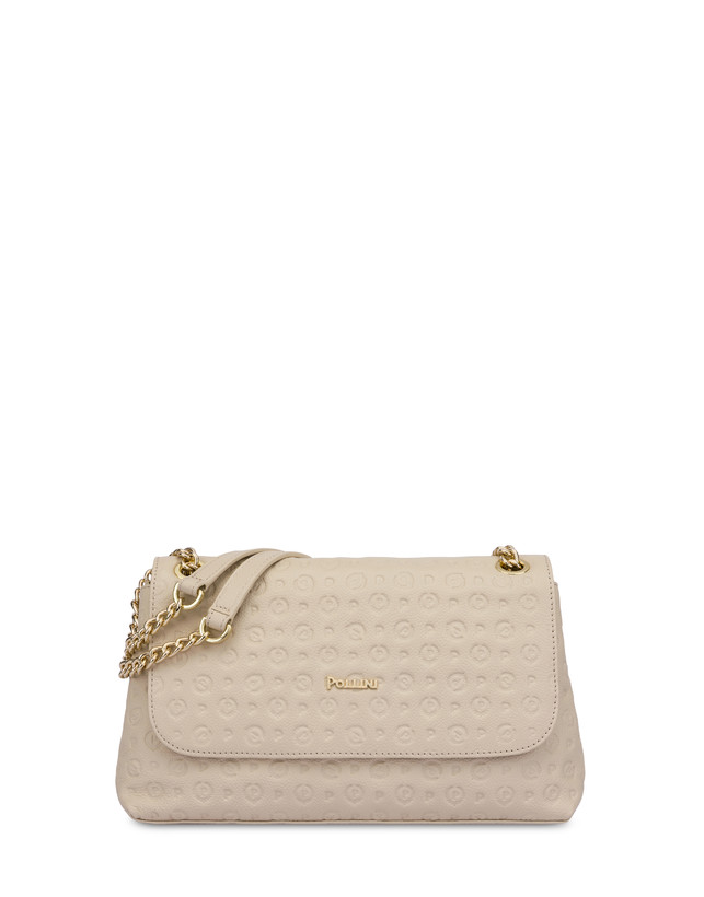 Pollini Borsa A Spalla Heritage Logo Embossed Avorio Sconti VIP