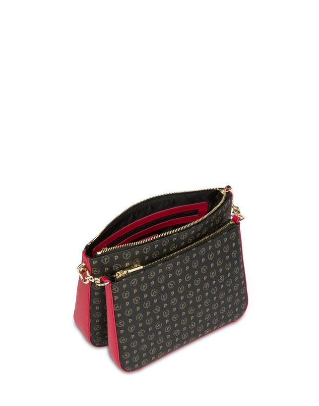 Pollini Borsa A Spalla Heritage Logo Classic Nero/lacca Offerta settimanale