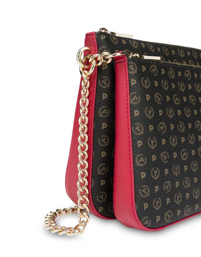 Pollini Borsa A Spalla Heritage Logo Classic Nero/lacca Offerta settimanale