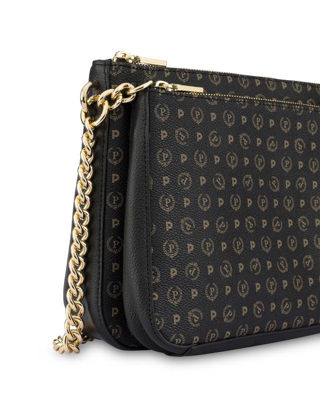 Pollini Borsa A Spalla Heritage Logo Classic Nero/nero Ritorno libero