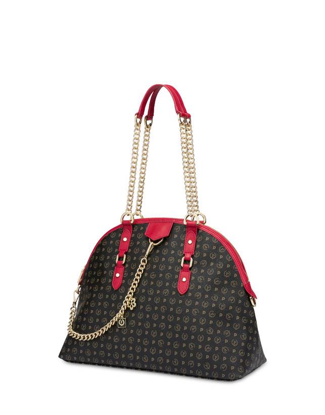 Pollini Borsa A Spalla Heritage Logo Classic Nero/lacca ACQUISTA ORA