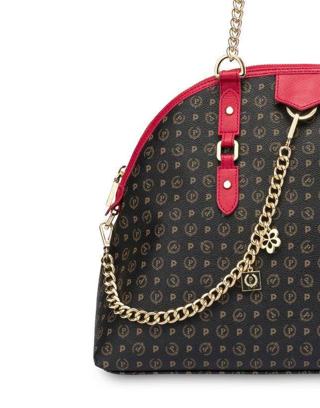Pollini Borsa A Spalla Heritage Logo Classic Nero/lacca ACQUISTA ORA