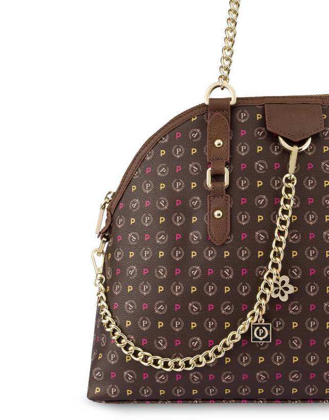 Pollini Borsa A Spalla Heritage Logo Classic Multicolore/marrone Ultimi due giorni