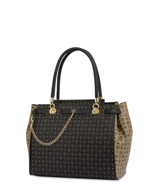 Pollini Borsa A Mano Bicolore Heritage Soft Touch Nero/taupe/nero Promozione temporanea