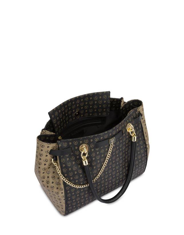 Pollini Borsa A Mano Bicolore Heritage Soft Touch Nero/taupe/nero Promozione temporanea