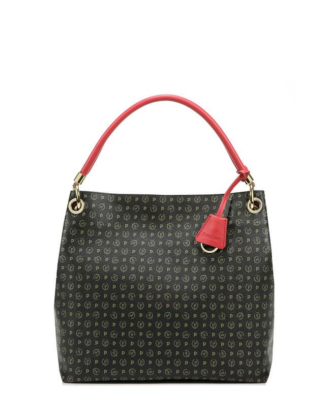 Pollini Borsa A Spalla Heritage Logo Classic Nero/lacca Offerta speciale della fabbrica