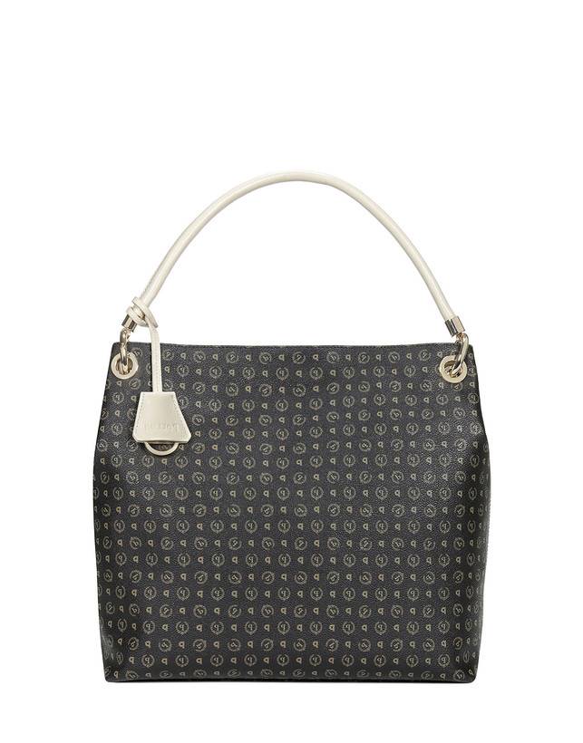 Pollini Borsa A Spalla Heritage Logo Classic Nero/avorio Sostegno trimestrale