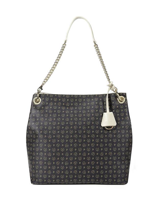 Pollini Borsa A Spalla Heritage Logo Classic Nero/avorio Sostegno trimestrale