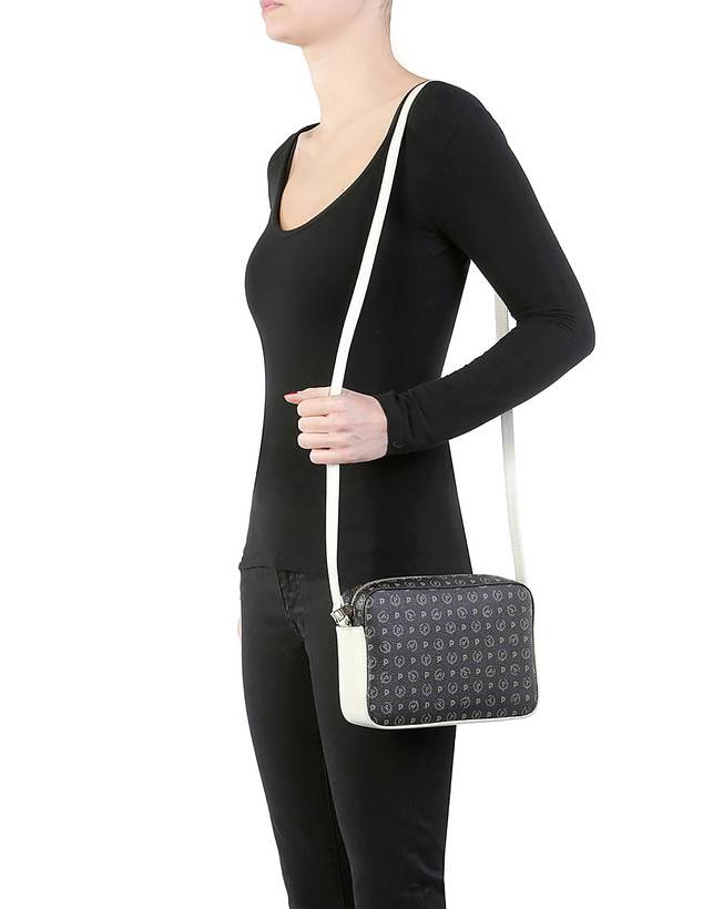 Pollini Borsa A Tracolla Heritage Logo Classic Nero/avorio Super sconto