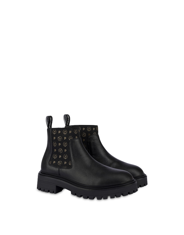 Pollini Beatles In Vitello Logo Heritage Nero/nero Esporta salva