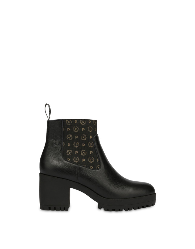 Pollini Stivaletti In Vitello Logo Heritage Nero/nero Black Friday Prezzi