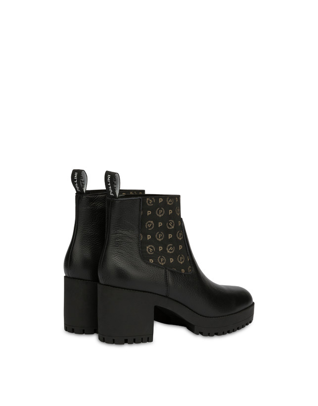 Pollini Stivaletti In Vitello Logo Heritage Nero/nero Black Friday Prezzi