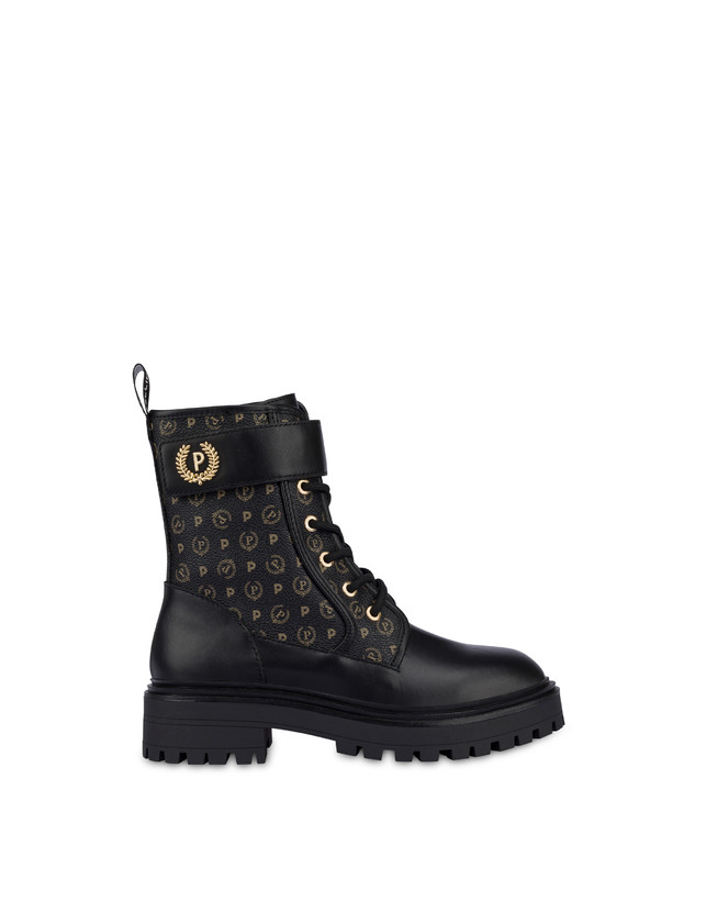 Pollini Combat Boot Heritage Logo Classic Nero/nero In vendita