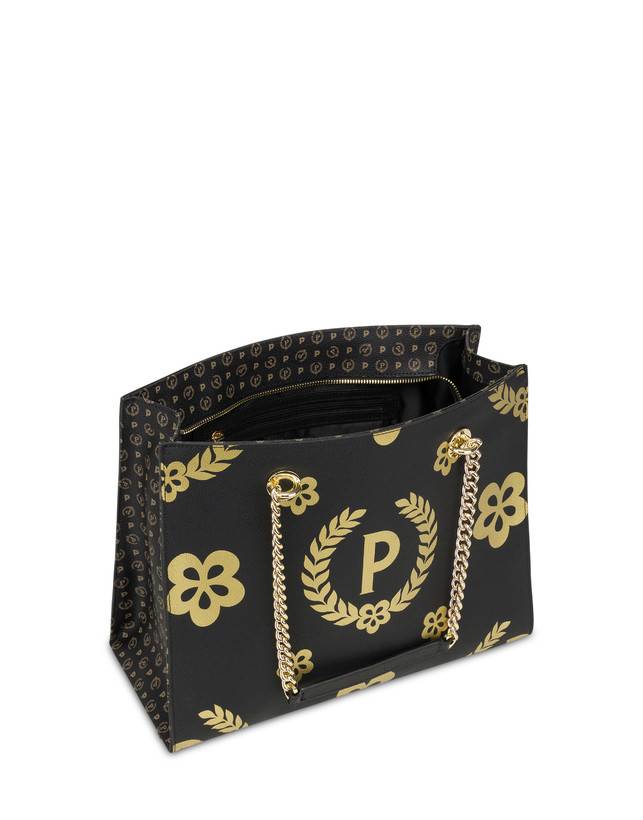 Pollini Shopping Bag Day-si! Heritage Nero/oro/nero Italia