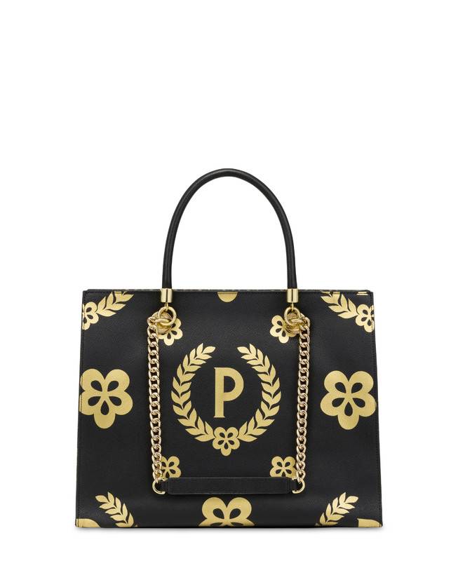 Pollini Shopping Bag Day-si! Heritage Nero/oro/nero Italia