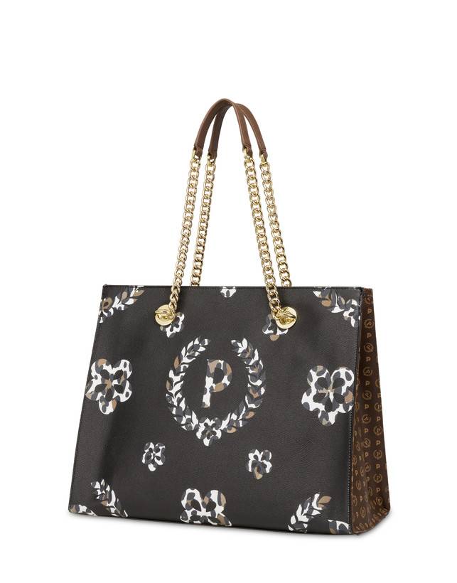 Pollini Shopping Bag Day-si! Heritage Marrone/leopardo/marrone In Linea