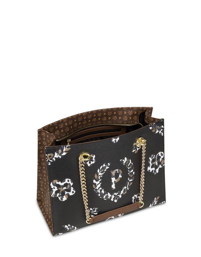 Pollini Shopping Bag Day-si! Heritage Marrone/leopardo/marrone In Linea