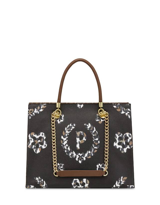 Pollini Shopping Bag Day-si! Heritage Marrone/leopardo/marrone In Linea