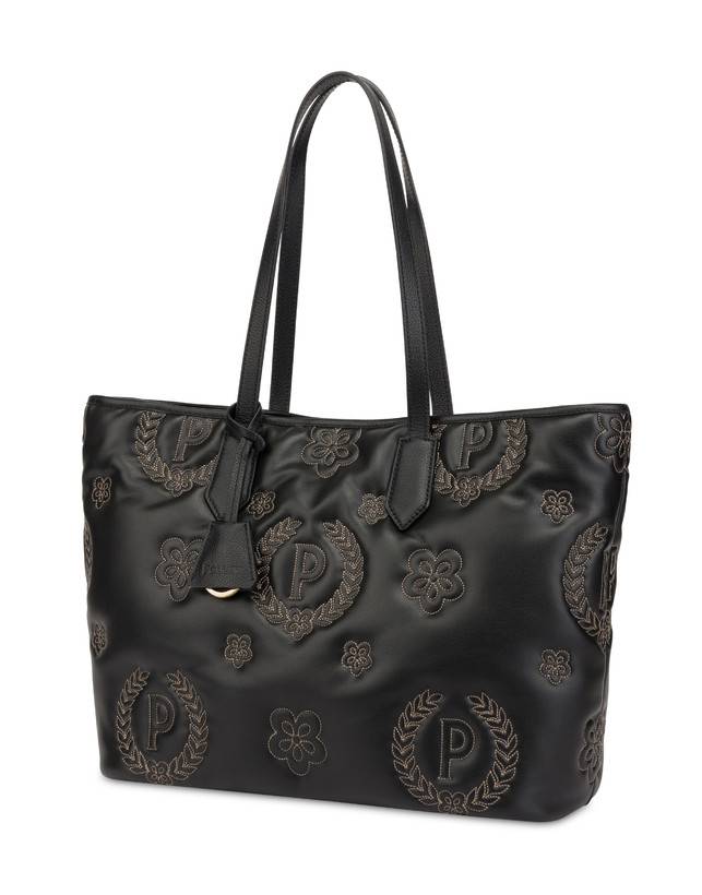 Pollini Shopping Bag Puffy Heritage Nero/nero/nero Qualità