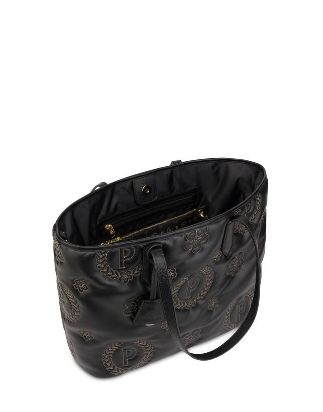 Pollini Shopping Bag Puffy Heritage Nero/nero/nero Qualità