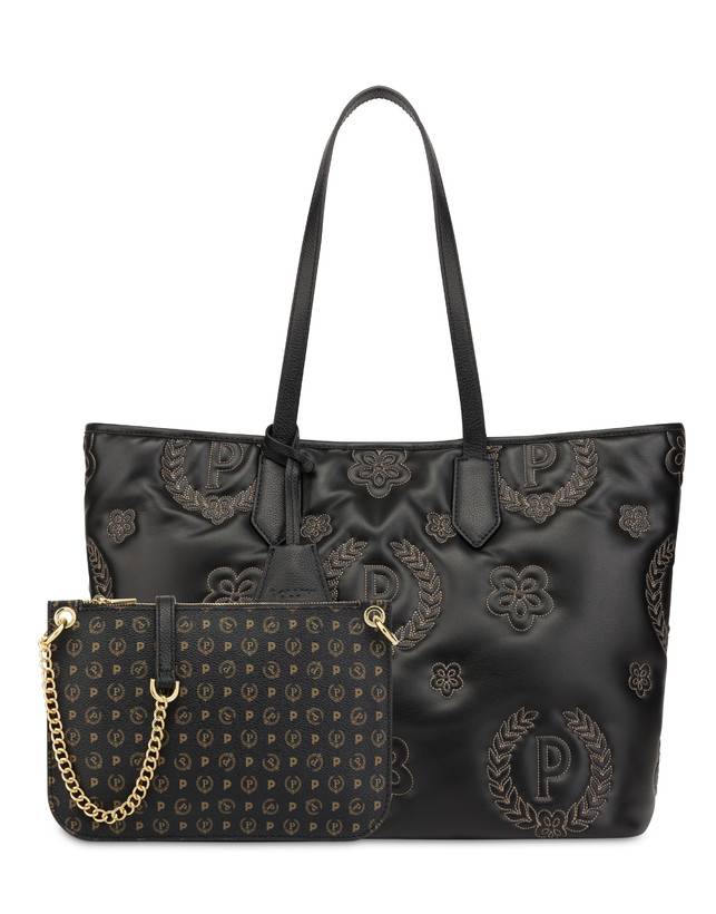 Pollini Shopping Bag Puffy Heritage Nero/nero/nero Qualità
