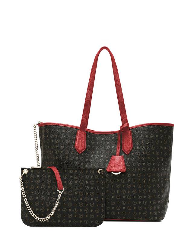 Pollini Borsa Shopping Heritage Logo Classic Nero/lacca Promozione