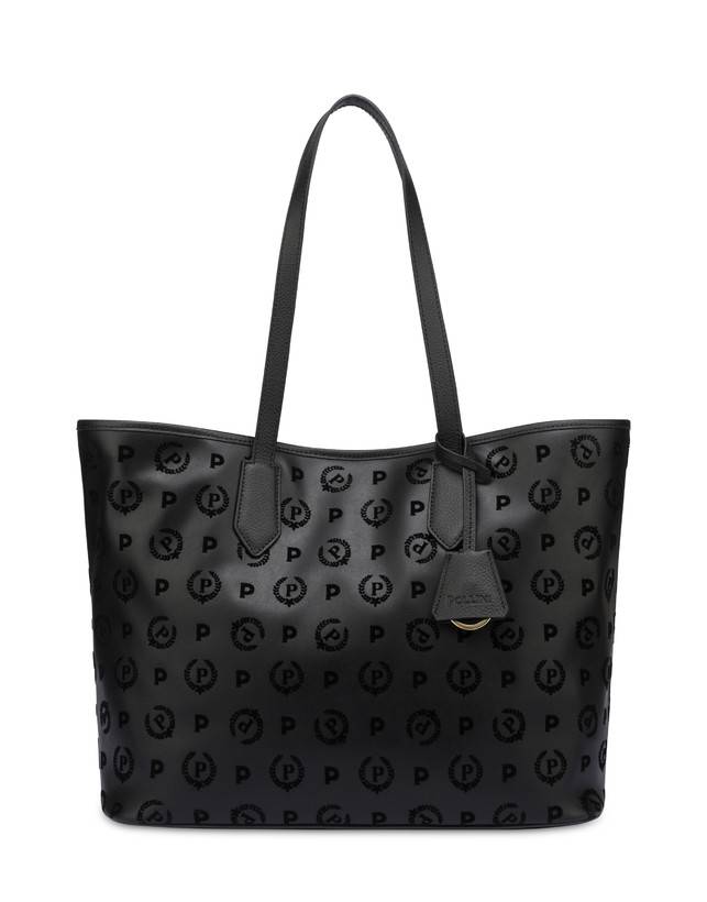 Pollini Shopping Bag Heritage Flock Nero/nero Pezzi Unici