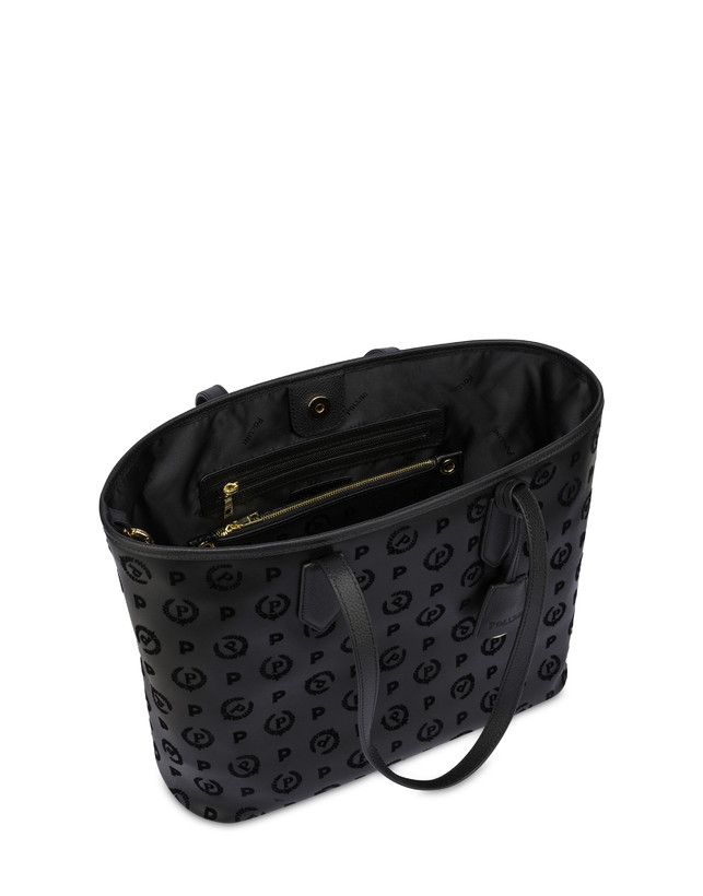 Pollini Shopping Bag Heritage Flock Nero/nero Pezzi Unici