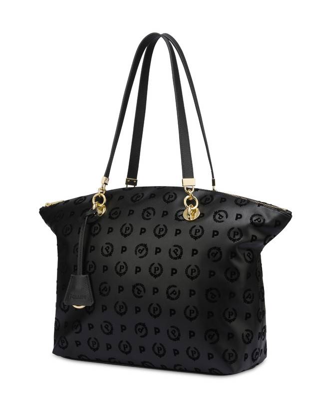 Pollini Tote Bag Heritage Flock Nero/nero Soddisfazione Garantita