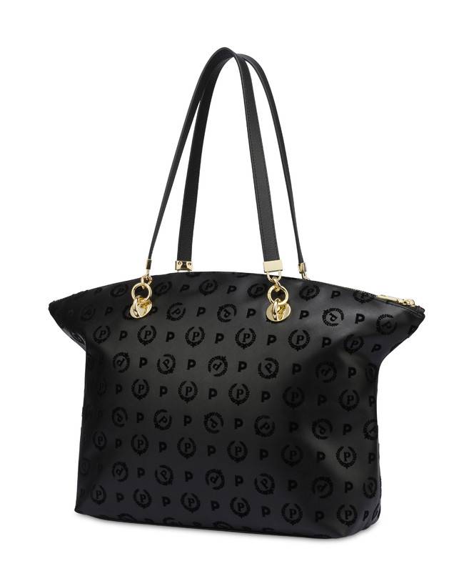 Pollini Tote Bag Heritage Flock Nero/nero Soddisfazione Garantita