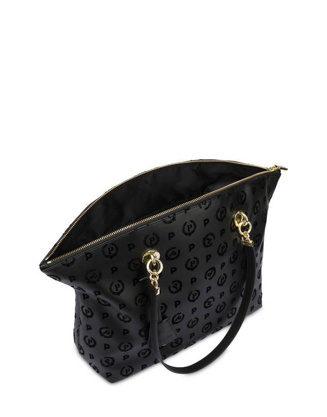 Pollini Tote Bag Heritage Flock Nero/nero Soddisfazione Garantita