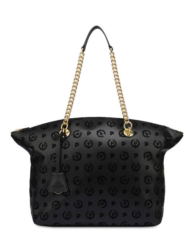 Pollini Tote Bag Heritage Flock Nero/nero Soddisfazione Garantita