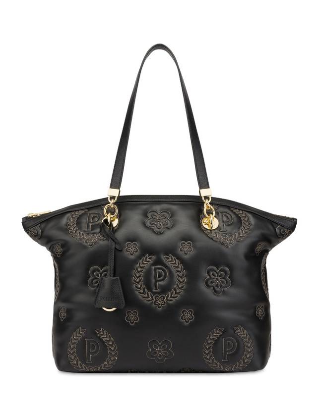 Pollini Tote Bag Puffy Heritage Nero/nero/nero Qualità Garantita