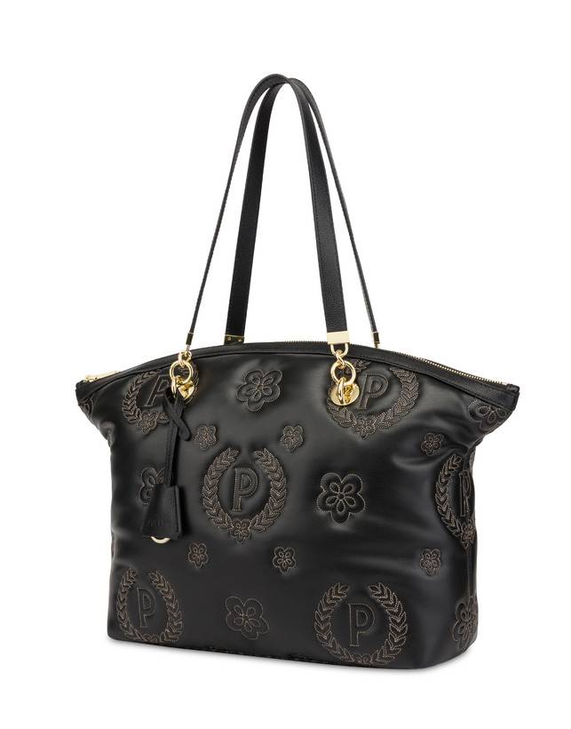 Pollini Tote Bag Puffy Heritage Nero/nero/nero Qualità Garantita