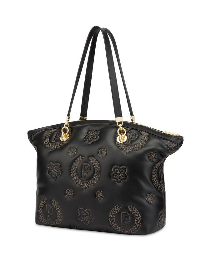 Pollini Tote Bag Puffy Heritage Nero/nero/nero Qualità Garantita