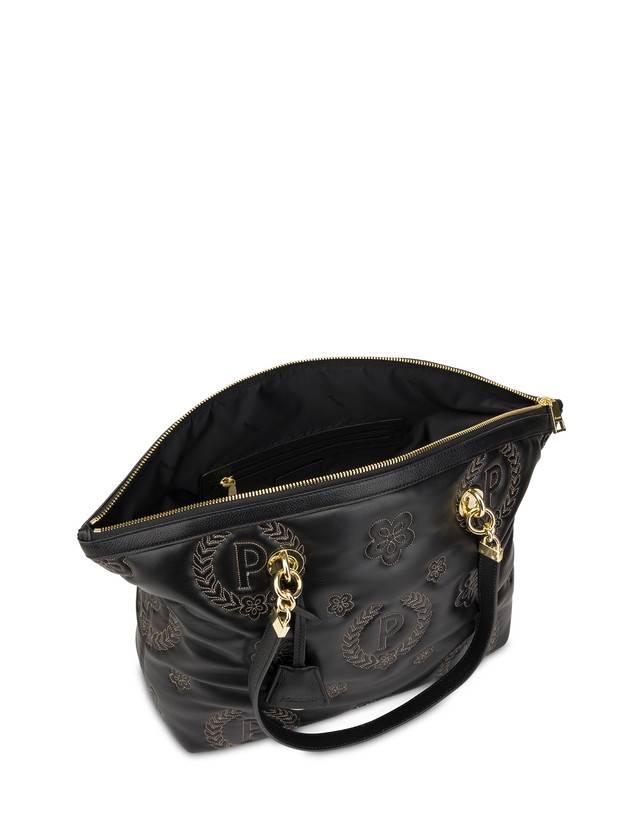 Pollini Tote Bag Puffy Heritage Nero/nero/nero Qualità Garantita