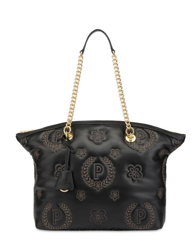 Pollini Tote Bag Puffy Heritage Nero/nero/nero Qualità Garantita