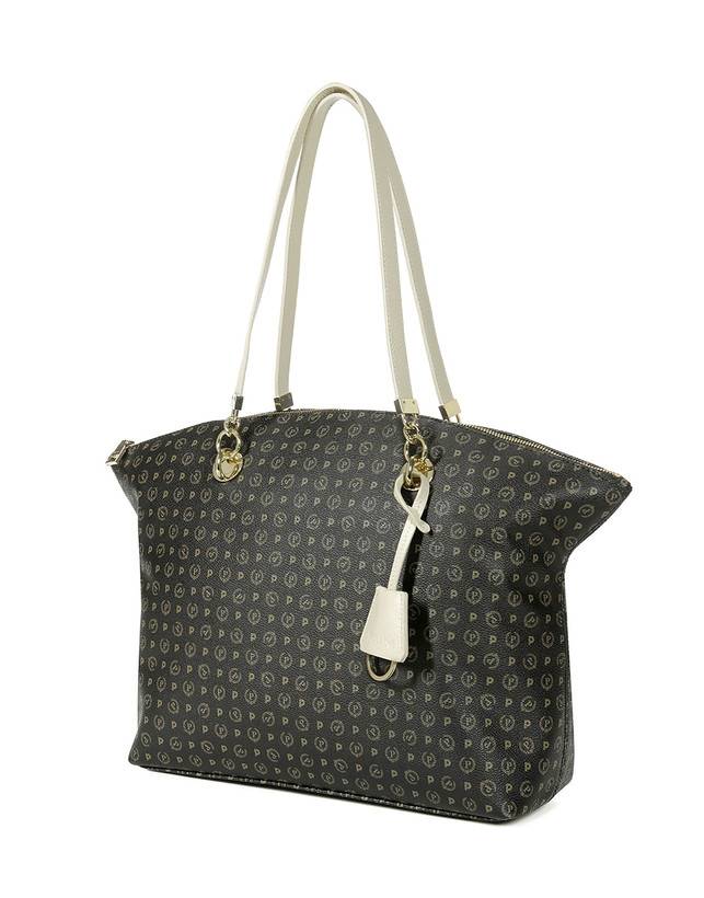 Pollini Tote Bag Heritage Logo Classic Nero/avorio Consegna Veloce