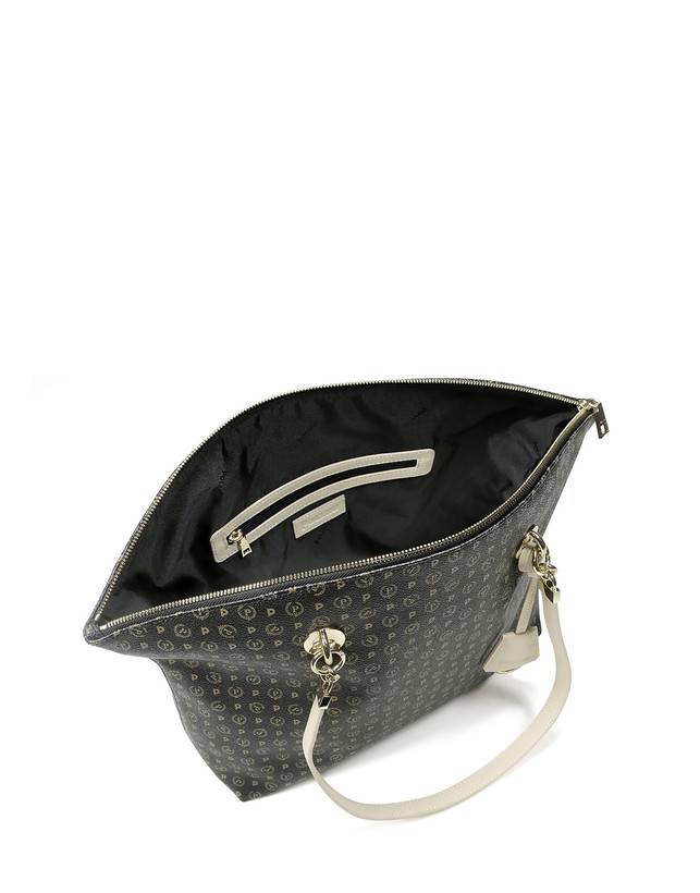 Pollini Tote Bag Heritage Logo Classic Nero/avorio Consegna Veloce
