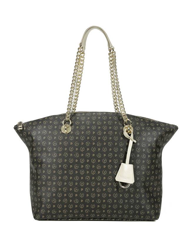 Pollini Tote Bag Heritage Logo Classic Nero/avorio Consegna Veloce