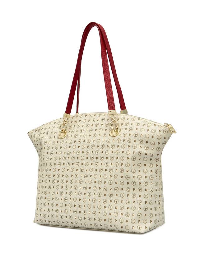Pollini Tote Bag Heritage Logo Classic Avorio/lacca Fino Al -60%