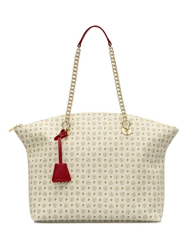 Pollini Tote Bag Heritage Logo Classic Avorio/lacca Fino Al -60%