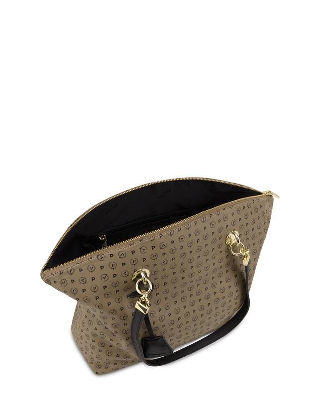 Pollini Tote Bag Heritage Soft Touch Taupe/nero Affare Del Giorno