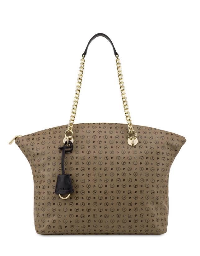 Pollini Tote Bag Heritage Soft Touch Taupe/nero Affare Del Giorno