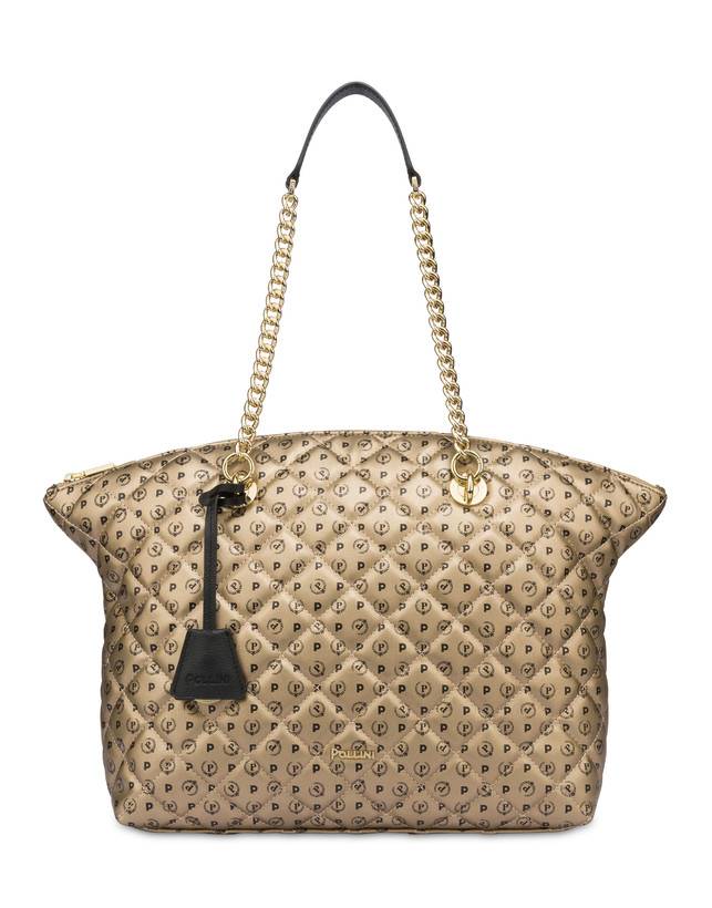 Pollini Tote Bag Heritage Matelassé Oro/nero Convenienza