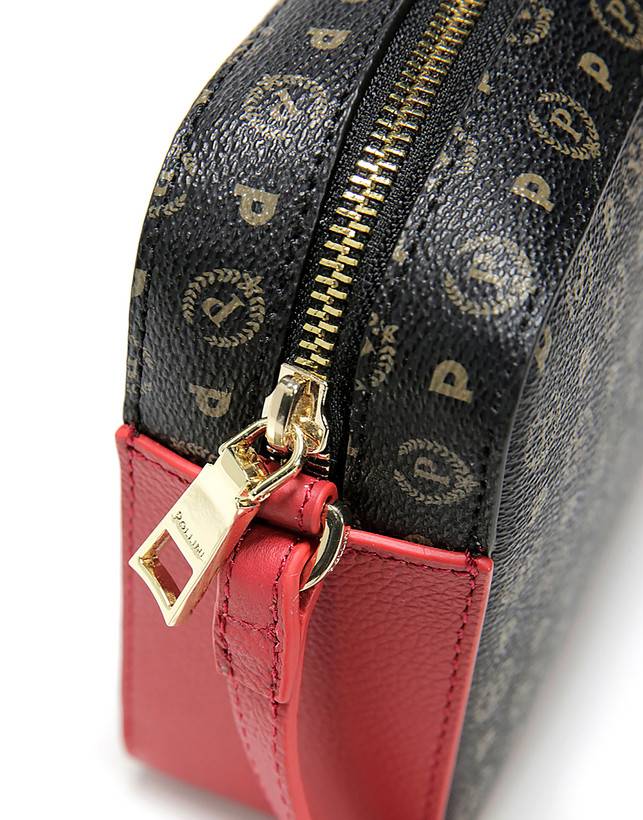 Pollini Borsa A Tracolla Heritage Logo Classic Nero/lacca Presa