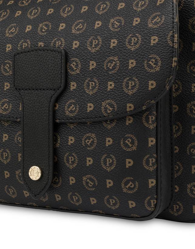 Pollini Borsa A Spalla Heritage Logo Classic Nero/nero Offerta