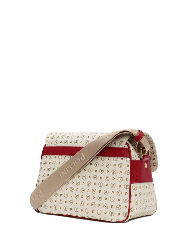 Pollini Borsa Messenger Heritage Logo Classic Avorio/lacca In Saldo