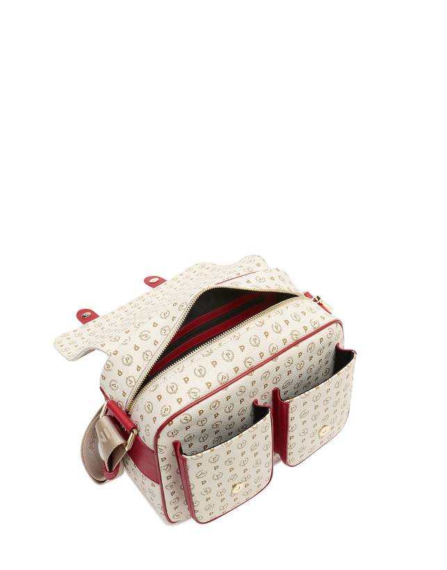 Pollini Borsa Messenger Heritage Logo Classic Avorio/lacca In Saldo