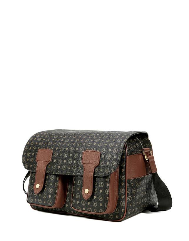 Pollini Borsa A Spalla Multitasche Heritage Logo Classic Nero/marrone Moda
